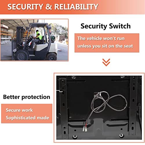 Universal Fold Down Forklift Seat, Micro Switch, Armrest And Safety Belt, for Tractor