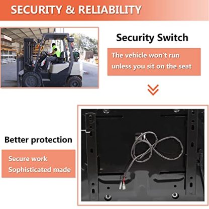 Universal Fold Down Forklift Seat, Micro Switch, Armrest And Safety Belt, for Tractor