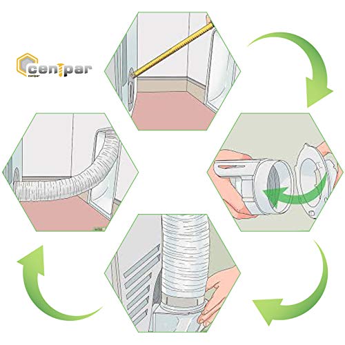 Cenipar Dryer Vent Hose-4 inch Ducting Vent Hose Flexible Aluminum Foil Non-Insulated