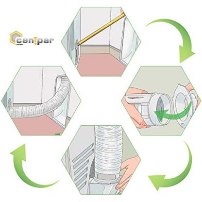 Cenipar Dryer Vent Hose-4 inch Ducting Vent Hose Flexible Aluminum Foil Non-Insulated