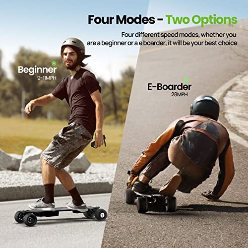 isinwheel V8 Electric Skateboard with Remote, 1200W Brushless Motor, IP54 Waterproof, Electric Longboard
