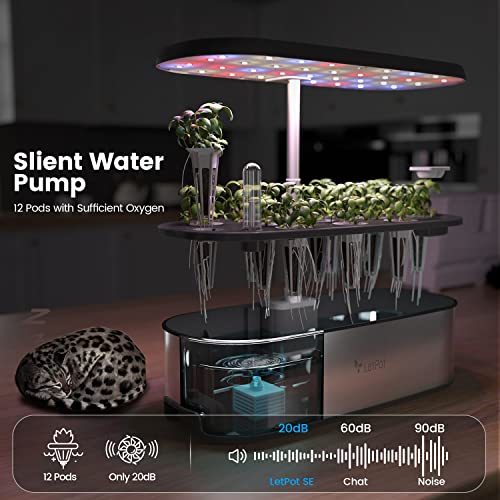 LetPot LPH-SE Hydroponics Growing System, 12 Pods Smart Herb Garden Kit Indoor