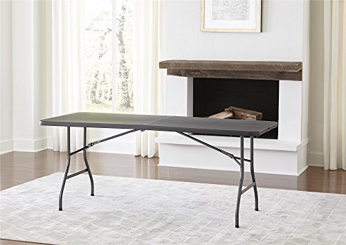 CoscoProducts Deluxe 6 foot x 30 inch Fold-in-Half Blow Molded Folding Table