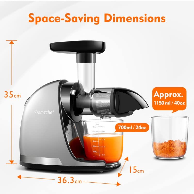 Masticating Juicer Machines, AMZCHEF Slow Cold Press Juicer with Reverse Function