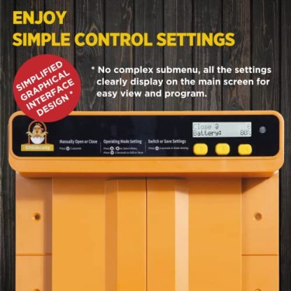 Chickcozy Automatic Chicken Coop Door Opener with Timer, Programmable Light Sensor, Battery Powered LCD Screen