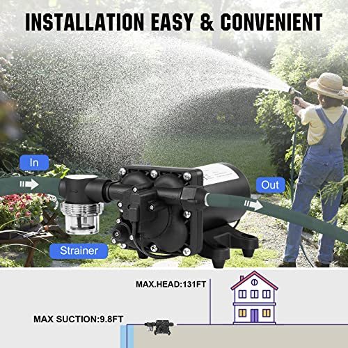 ECO-WORTHY Industrial Water Pressure Diaphragm Pump 110V 5.5GPM 55PSI On Demand RV