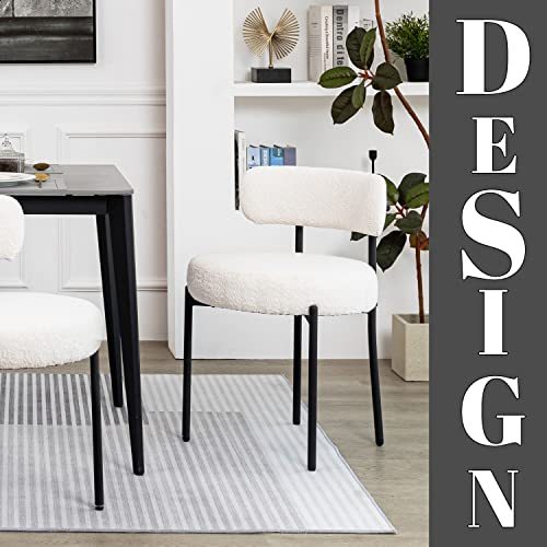 DYHOME White Dining Chairs Set of 4, Mid-Century Modern Dining Chairs, Kitchen Dining Room Chairs
