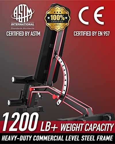Keppi 1200LB Weight Bench,Heavy Duty Bench1000 PRO Adjustable Workout Bench Press Set