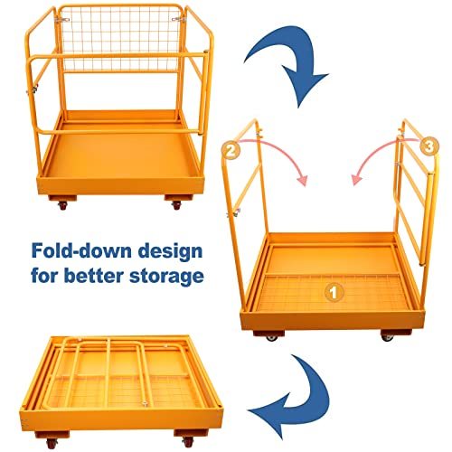 Sidasu Forklift Safety Cage 36x36 Inches Forklift Work Platform 1200LBS Capacity