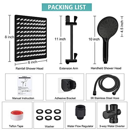 Shower Head, 8‘’ High Pressure Rainfall Shower Head/Handheld Shower Combo
