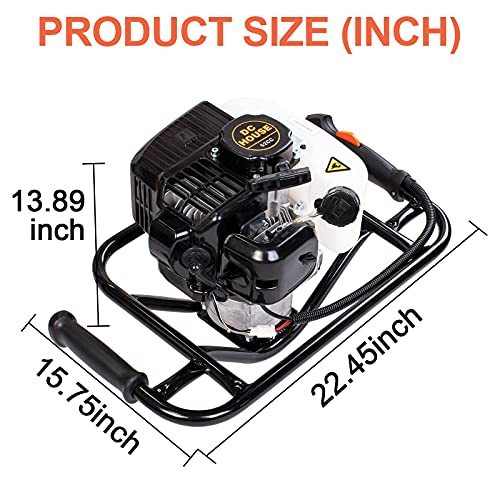 DC HOUSE 52cc 2.4HP Gas Powered Post Hole Digger with Two Earth Auger Drill Bit