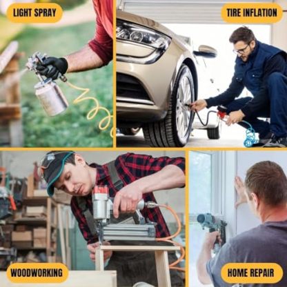 Limodot Ultra Quiet Air Compressor Portable, 60 dB, Silent and Electric for Car and Bike Tires
