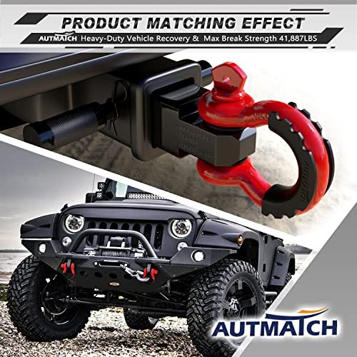 AUTMATCH D Ring Shackle 3/4" Shackles (2 Pack) 41,887Ibs Break Strength with 7/8" Screw Pin