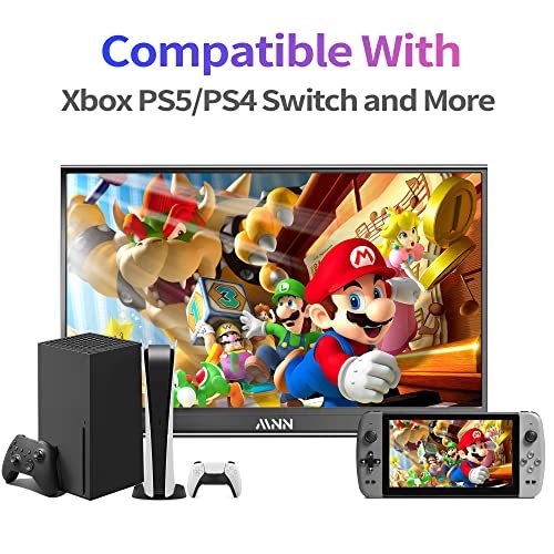 MNN Portable Monitor 15.6inch FHD 1080P Laptop Monitor USB C HDMI Gaming Ultra-Slim IPS Display