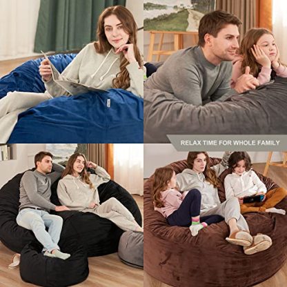 HABUTWAY Bean Bag Chair 3Ft Luxurious Velvet Ultra Soft Fur with High-Rebound Memory Foam