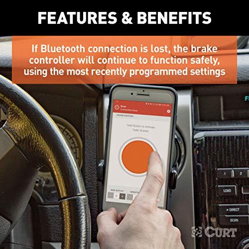CURT 51180 Echo Mobile Electric Trailer Brake Controller with Bluetooth-Enabled Smartphone Connection