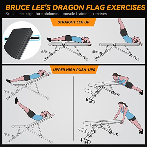 BARWING 90° Adjustable Weight Bench Workout Bench, 800 LB Heavy Duty Incline Decline Bench