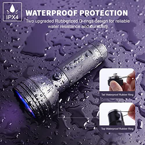 Escolite UV Flashlight Black Light, 51 LED 395 nM Ultraviolet Blacklight Detector