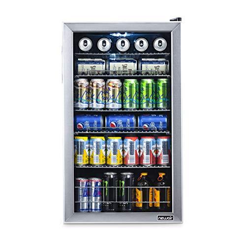 NewAir Beverage Refrigerator Cooler | 126 Cans Free Standing with Right Hinge Glass Door
