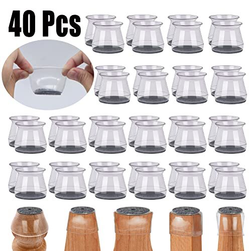 BUMACO 40Pcs Chair Leg Floor Protectors Silicone Covers to Protect Floors