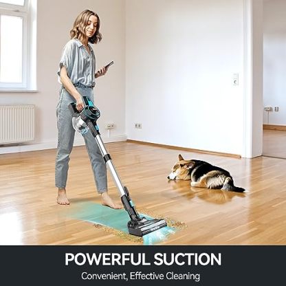 INSE Cordless Vacuum Cleaner, 6-in-1 Rechargeable Stick Vacuum with 2200 mAh Battery