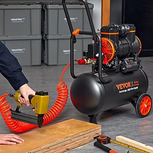 VEVOR 6.3 Gallon Air Compressor, 2 HP 3.35 CFM Oil Free Air Compressor Tank & Max