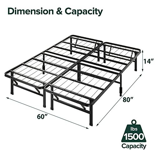 ZINUS SmartBase Tool-Free Assembly Mattress Foundation, 14 Inch Metal Platform Bed Frame