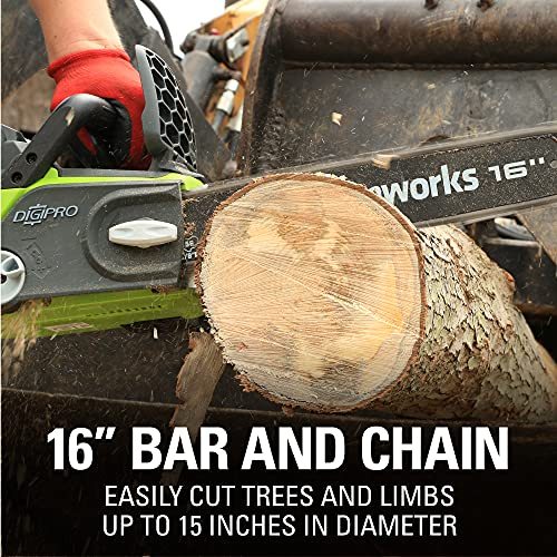 Greenworks 40V 16" Brushless Cordless Chainsaw For Tree Felling, Limbing, Pruning