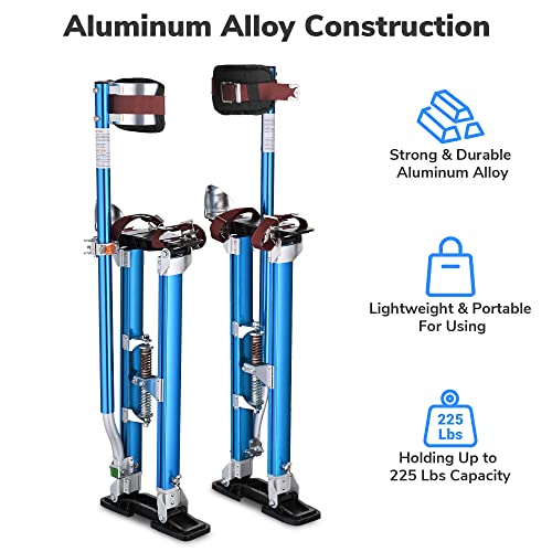 Yescom Drywall Stilts 24"-40" Adjustable Aluminum Tool Stilt with Knee Pads Protection