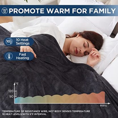 Westinghouse Electric Heated Blanket King Size, Super Cozy Soft Flannel 100" x 90"