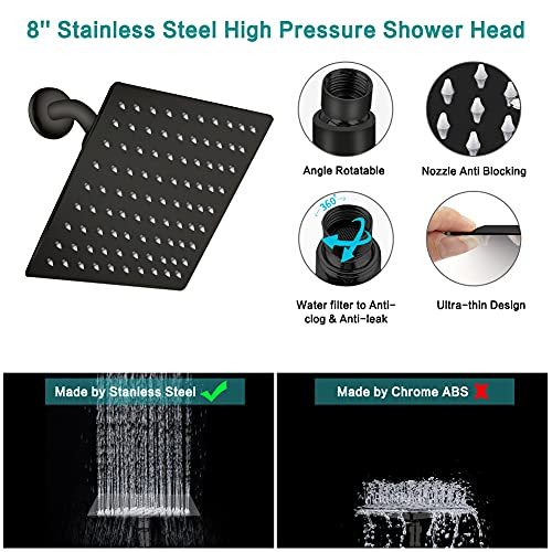 Shower Head, 8‘’ High Pressure Rainfall Shower Head/Handheld Shower Combo