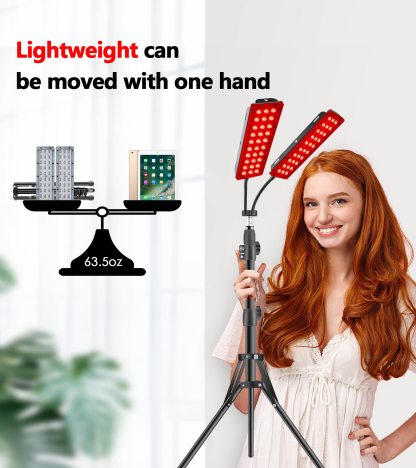 Astarexin Red Light Therapy Lamp with Stand - 660nm Redlight and 850nm Near Infrared Light Device for Body Pain Relief Skin Care