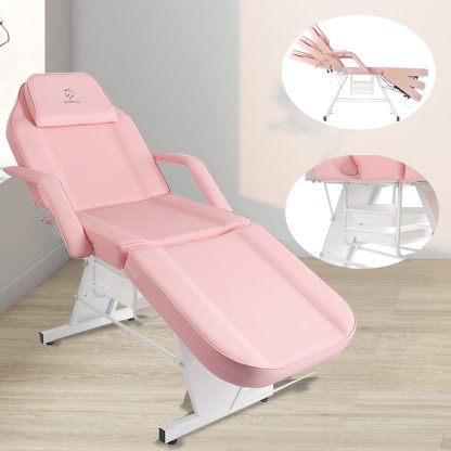 LUXMARS Facial Chair, Tattoo/Salon Bed with Hydraulic Stool for Professional Massage Facial Lash Beauty Treatment Spa