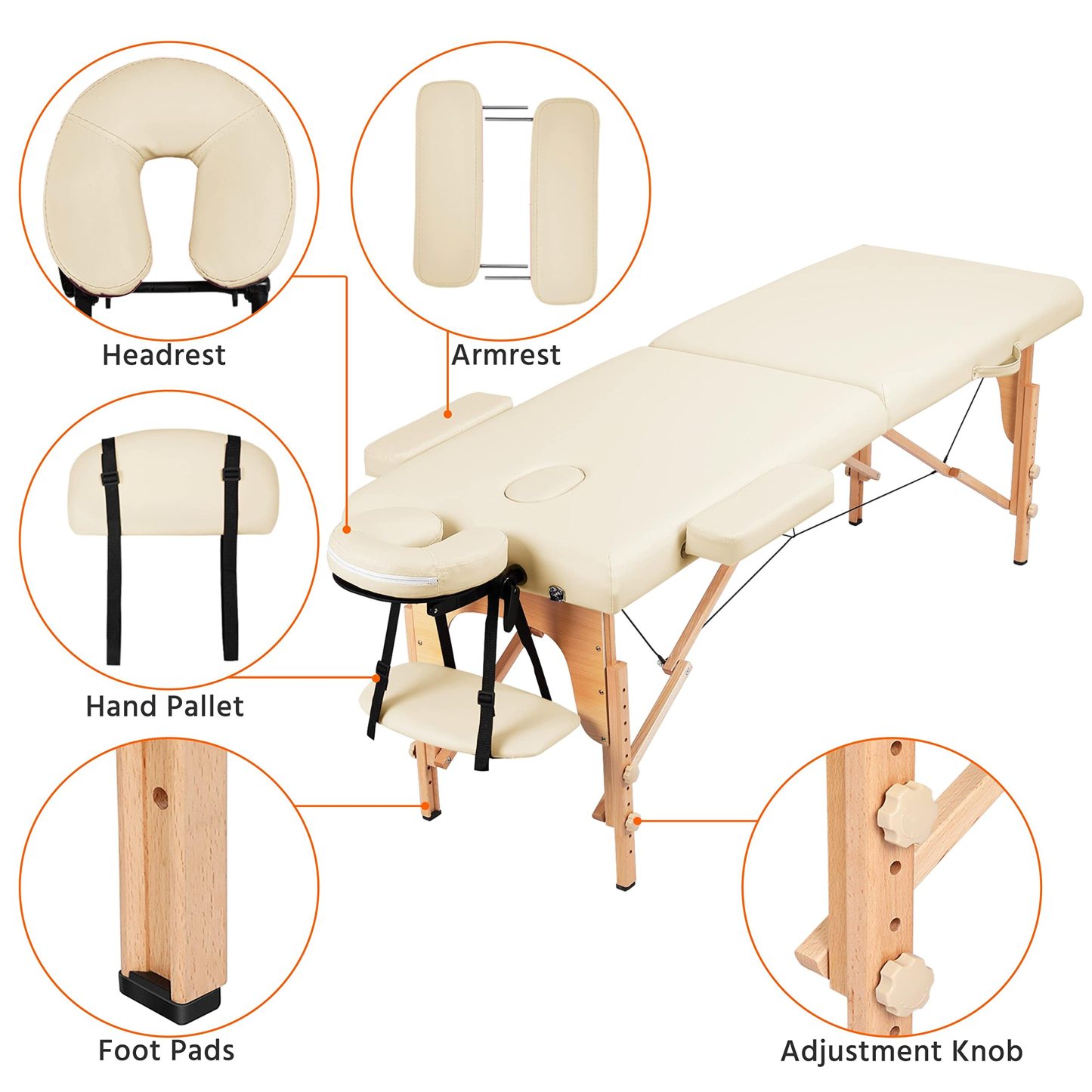 Yaheetech Spa Bed Portable Lash Bed Massage Bed Foldable Spa Tables Adjustable 2 Fold with Non-Woven Bag, Black