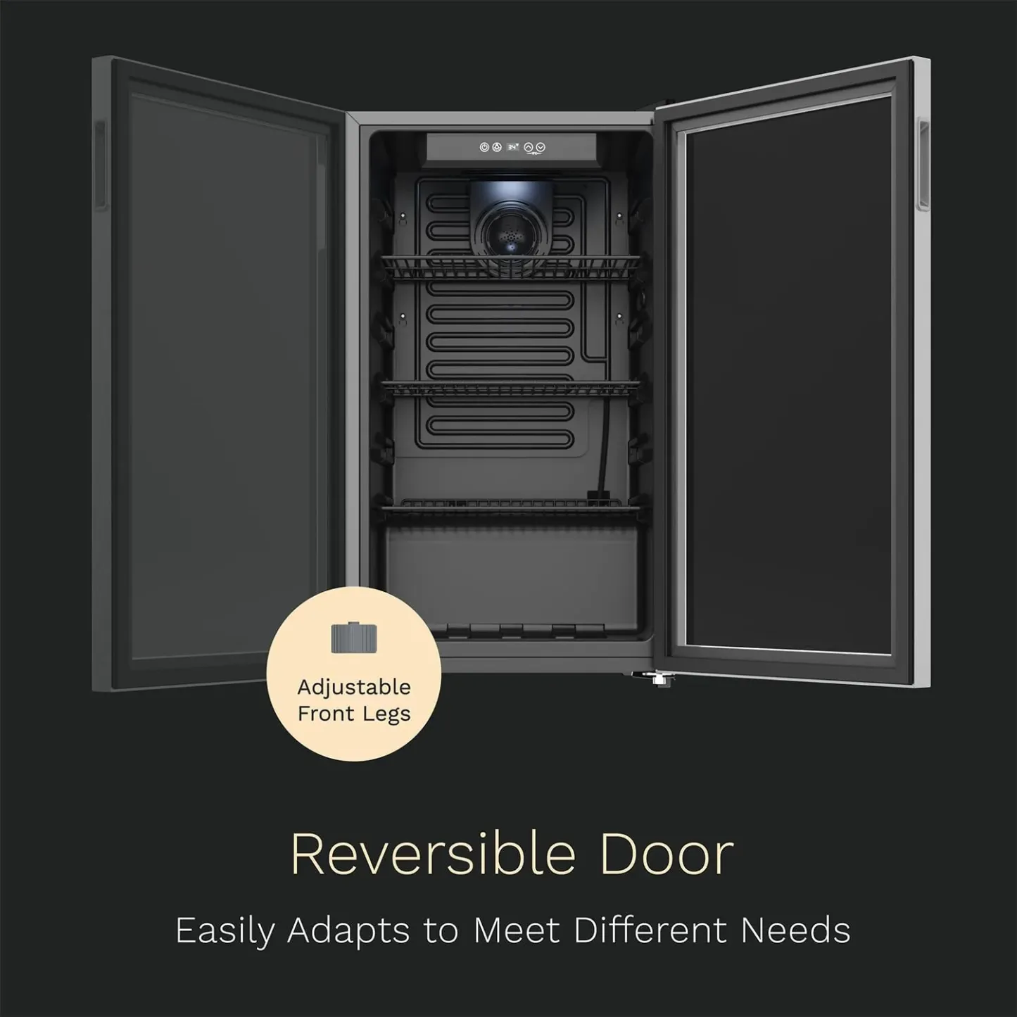 hOmeLabs Beverage Refrigerator and Cooler - 120 Can Mini Fridge with Glass Door for Soda Beer or Wine