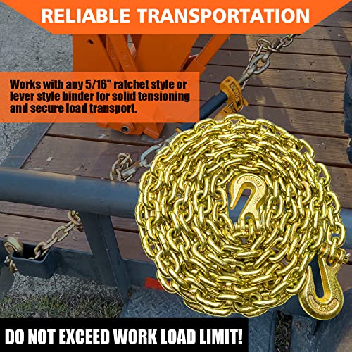 YATOINTO G80 Transport Binder Chain 5/16 Inch x 20 Foot Safety/Binder Chain