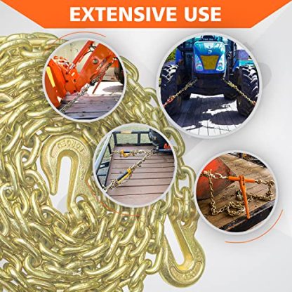 YATOINTO G80 Transport Binder Chain 5/16 Inch x 20 Foot Safety/Binder Chain