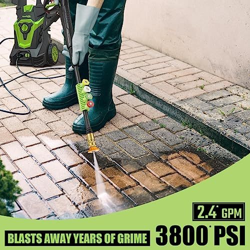 PowRyte Electric Pressure Washer, Foam Cannon, 4 Different Pressure Tips, Power Washer
