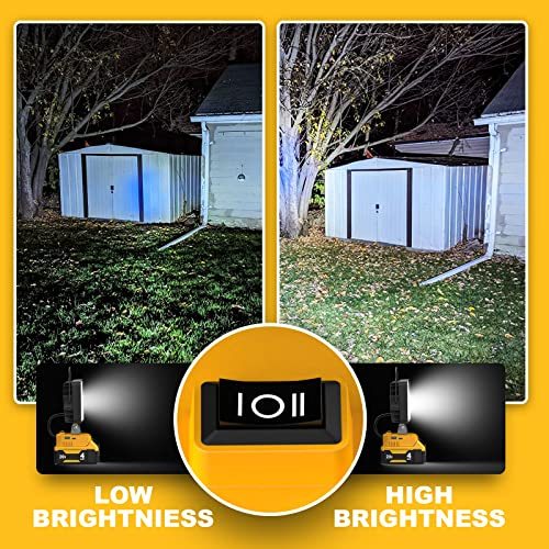 LIVOWALNY Cordless 20V Max LED Work Light for Dewalt 20v Battery 48W Flashlight