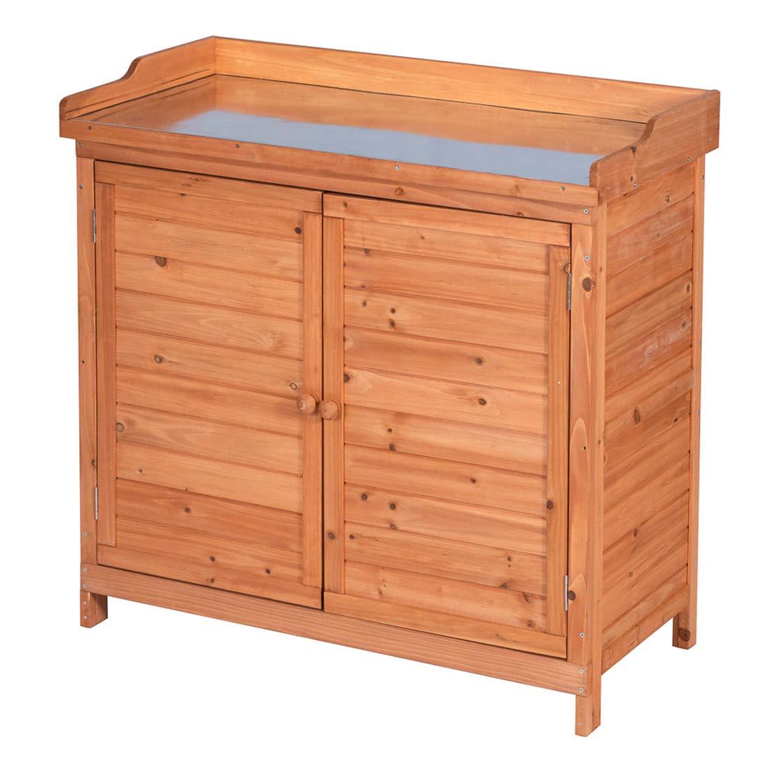 Outdoor Garden Patio Wooden Storage Cabinet Furniture Waterproof Tool Shed