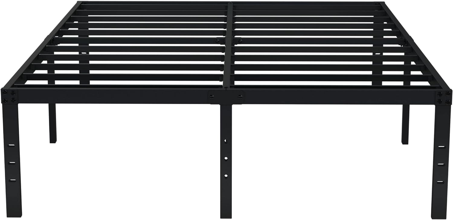 EMODA Queen Bed Frame No Box Spring Needed 18 Inch Heavy Duty Metal Tall Platform Bed Frame