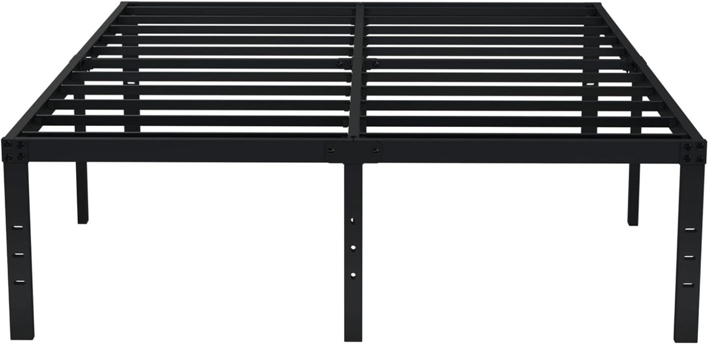 EMODA Queen Bed Frame No Box Spring Needed 18 Inch Heavy Duty Metal Tall Platform Bed Frame