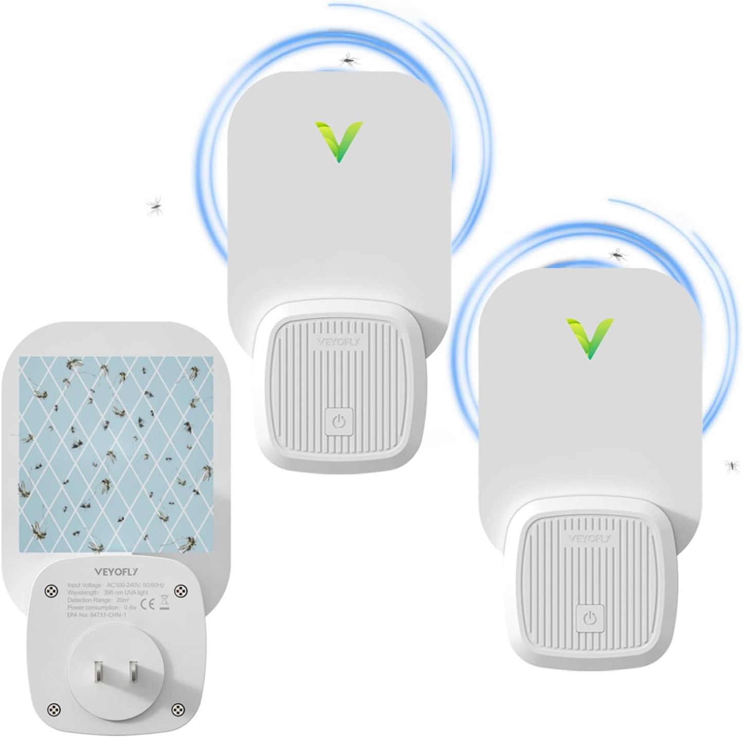VEYOFLY Flying Insect Trap, Fruit Fly Traps for Indoors, (Pack of 2 - White)