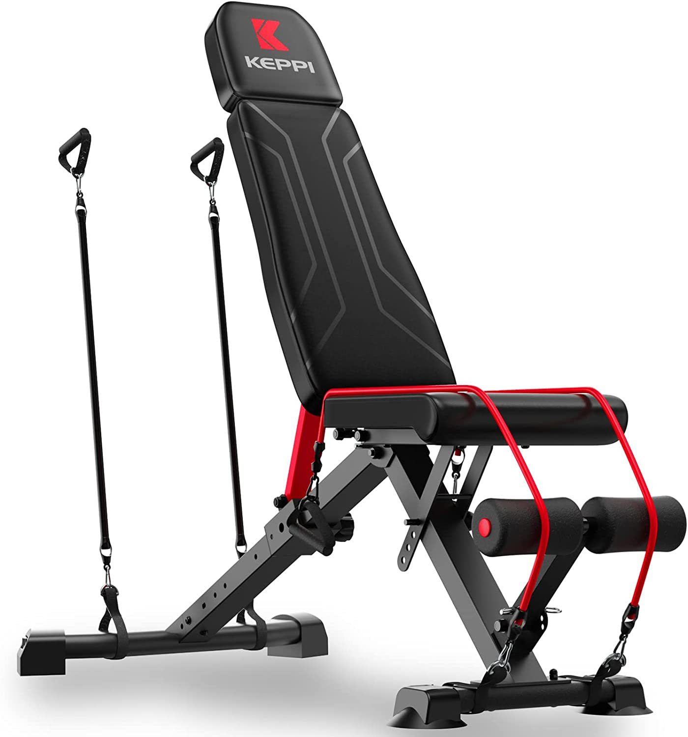 Keppi Adjustable Weight Bench, Foldable Workout Bench Press for Full Body Strength Training