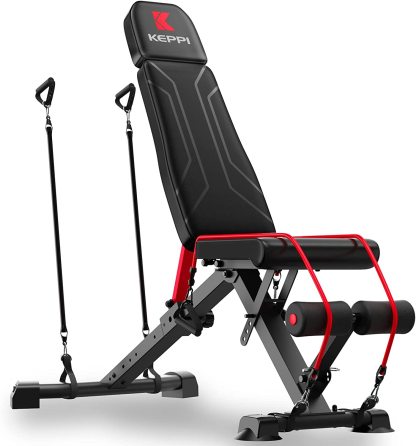 Keppi Adjustable Weight Bench, Foldable Workout Bench Press for Full Body Strength Training