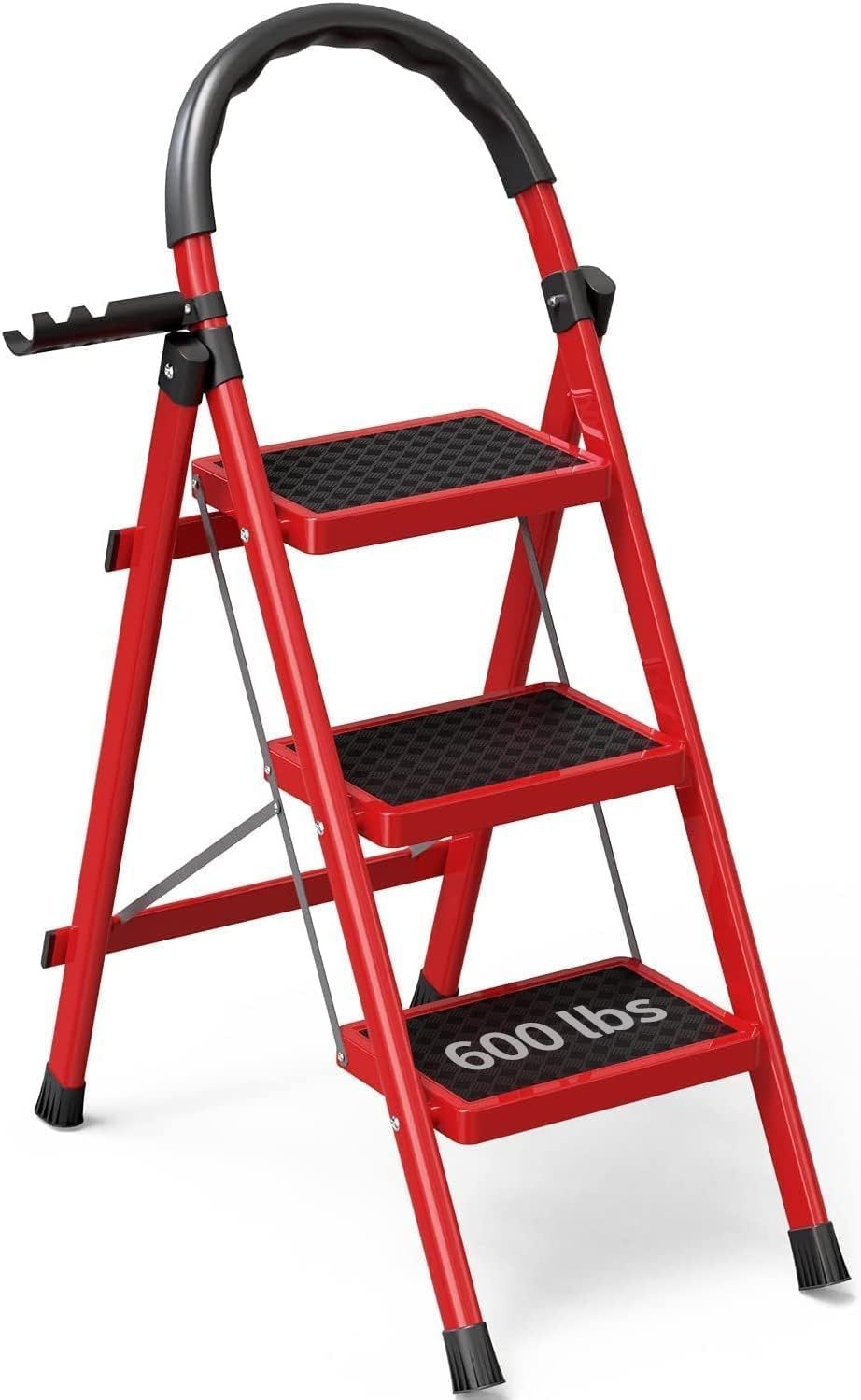 3 Step Ladder-3 Step Ladder Folding Step Stool-Step Ladder 3 Step Folding with Anti-Slip