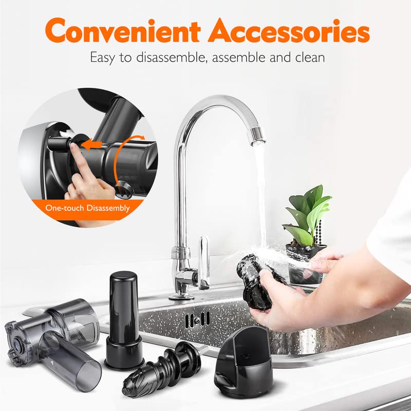 Masticating Juicer Machines, AMZCHEF Slow Cold Press Juicer with Reverse Function