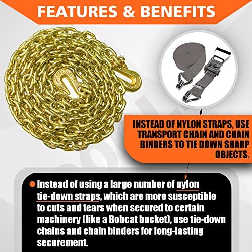 YATOINTO G80 Transport Binder Chain 5/16 Inch x 20 Foot Safety/Binder Chain