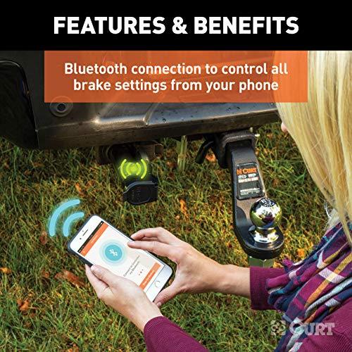 CURT 51180 Echo Mobile Electric Trailer Brake Controller with Bluetooth-Enabled Smartphone Connection
