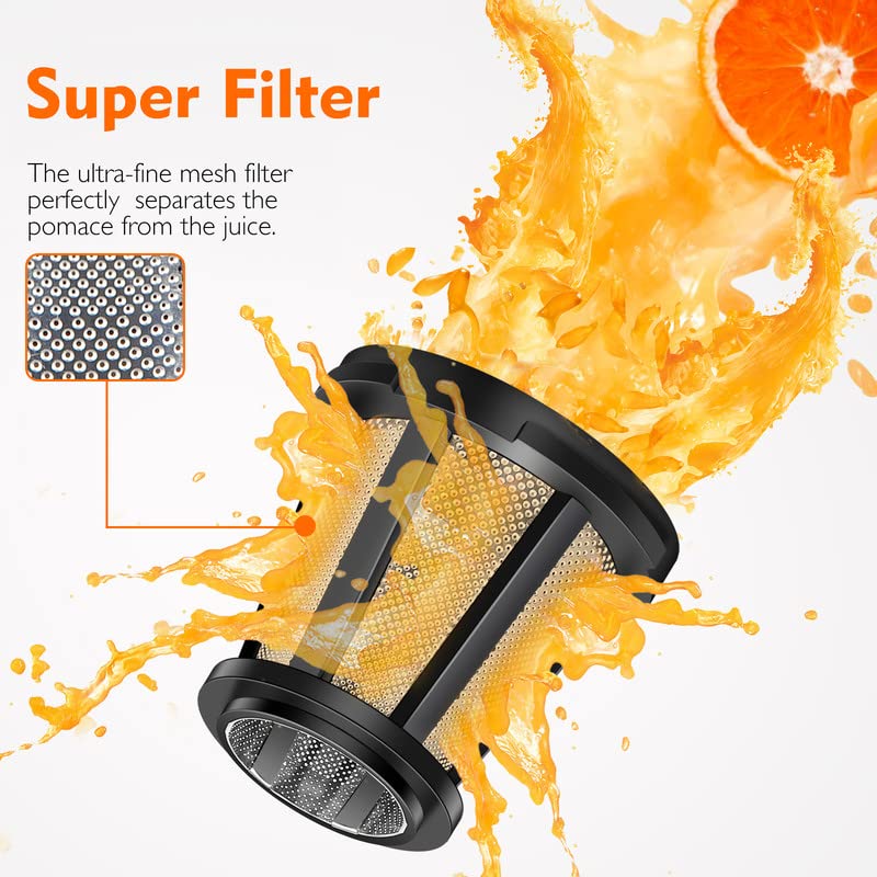 Masticating Juicer Machines, AMZCHEF Slow Cold Press Juicer with Reverse Function